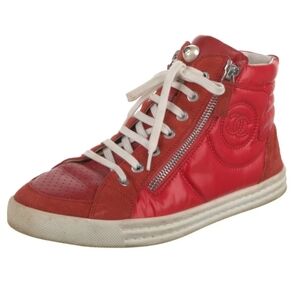 Chanel Authentic Interlocking CC Leather Sneakers Women's Size: 7 | US7, IT37